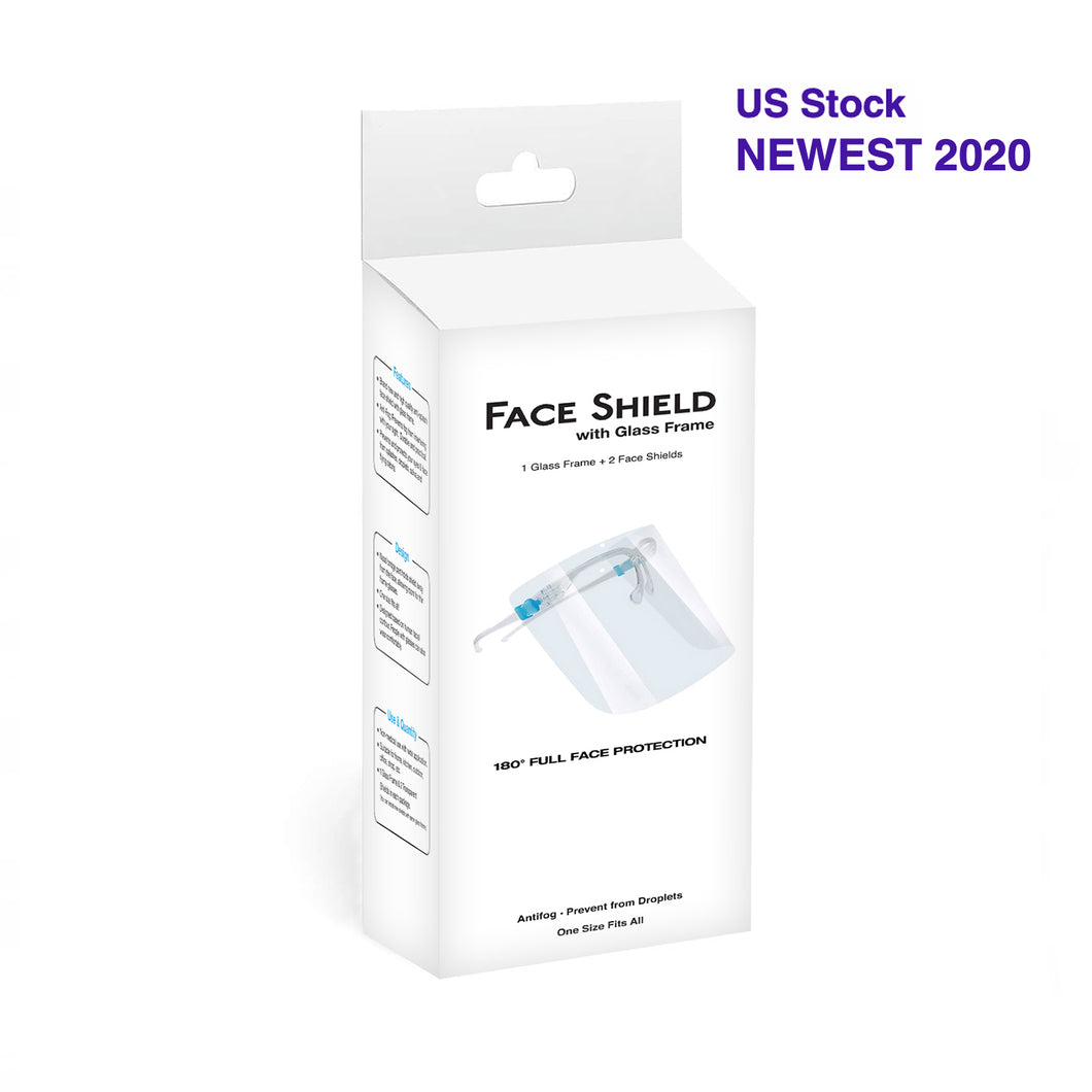 10 Pack- Face Shield with 1 Glass frame & 2 Shields ($2.99/ Pack) & FREE Shipping